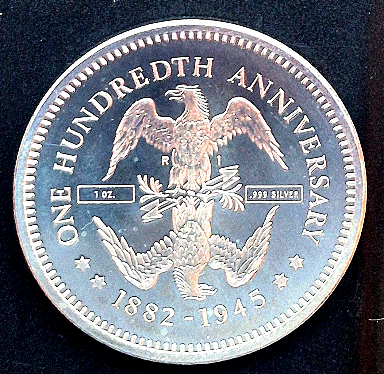 1982 FDR 100th Anniv. 1 oz .999 Fine Silver Round Plus First Day Stamp OGP Toner