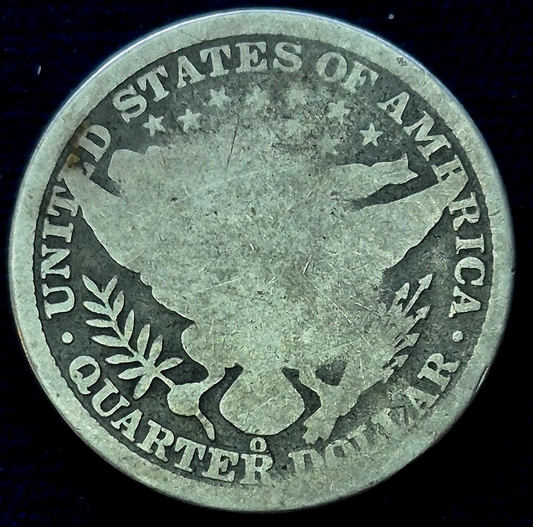 1892-O BARBER Silver Quarter 90% Silver AG Features First Year Of The Barbers