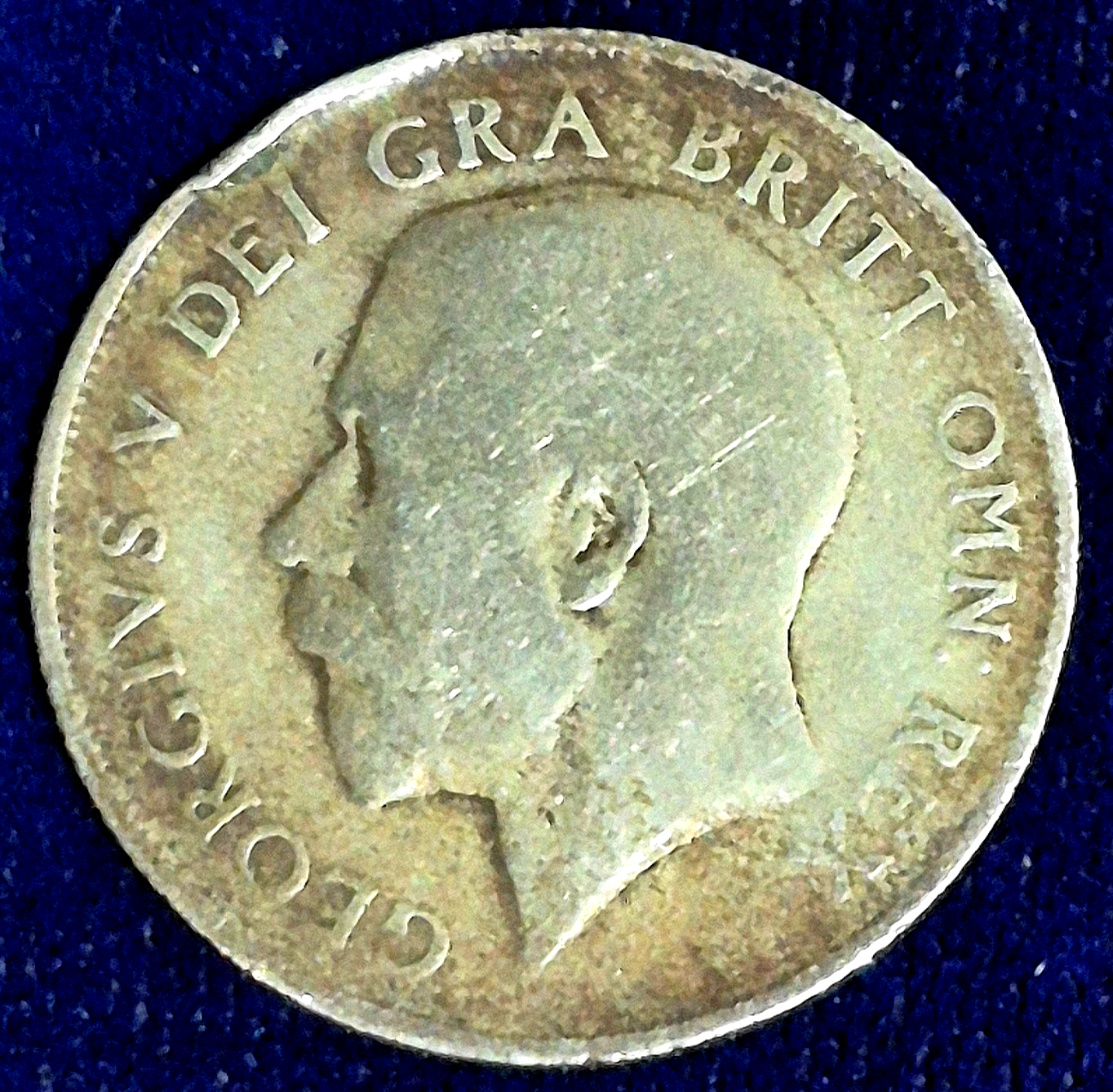 1922 UK GB Great Britain 1 One Shilling George V 50% Silver Crowned Lion KM 816