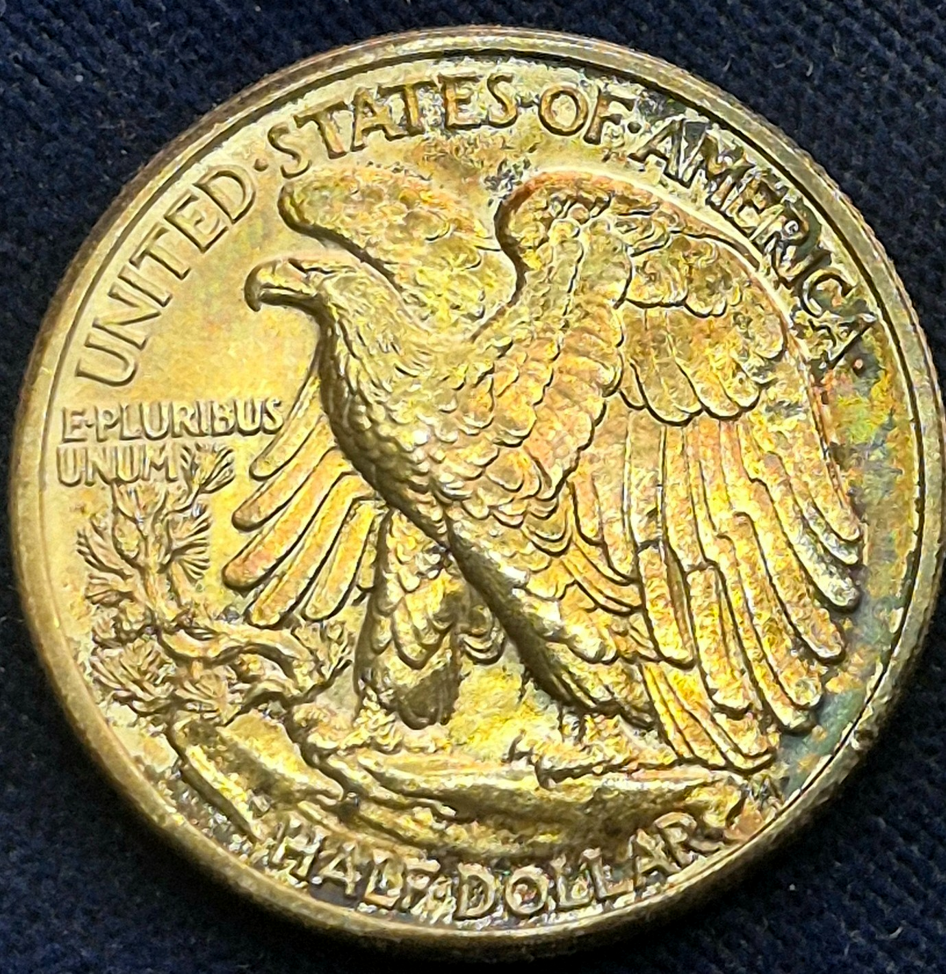 1940 Walking Liberty Half Dollar 90% Silver Crisp MS+ Features Iridescent Toning