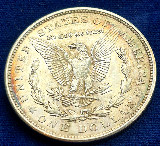 1921-D $1 Morgan Silver Dollar AU+/MS Features Unique Copper Toning -See Video!