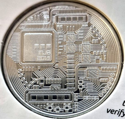 2018 Bitcoin 1 oz 99.99 Silver Round Coin Blockchain Mint Ltd 594/2500 COA & TEP