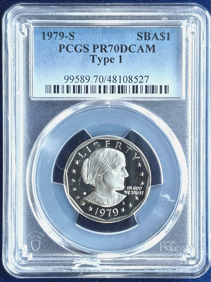 1979 S Susan B Anthony (SBA) $1 Type 1 PCGS PR 70 Deep Cameo Blue Label