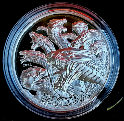 2022 Tanzania HYDRA Mythical Creatures 1 Oz .999 Silver Proof Coin #304 of 499