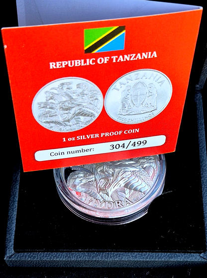 2022 Tanzania HYDRA Mythical Creatures 1 Oz .999 Silver Proof Coin #304 of 499