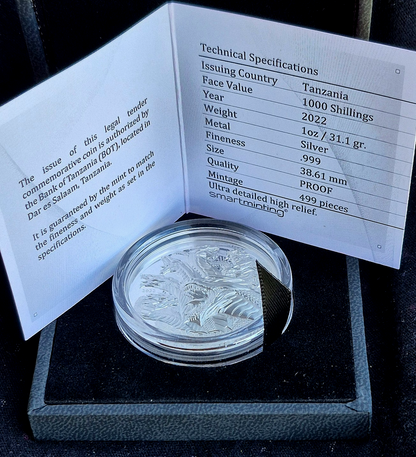 2022 Tanzania HYDRA Mythical Creatures 1 Oz .999 Silver Proof Coin #304 of 499