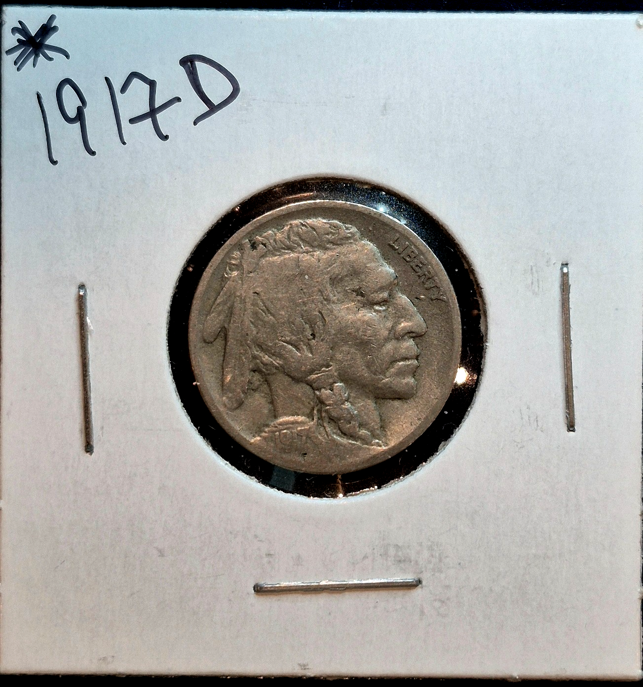 1917 D BUFFALO NICKEL - VERY GOOD- FINE FEATURES, HARDER DATE