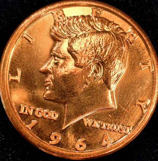 1 oz Copper Round - 1964 Kennedy Tribute to the Classic Half Dollar
