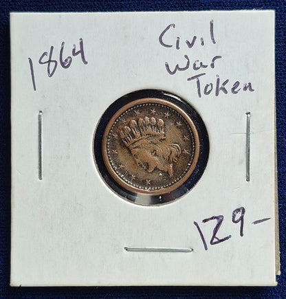 1864 United States CIVIL WAR PATRIOTIC Token UNION FOREVER Old Cent See Descript