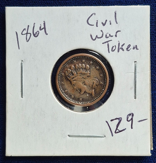 1864 United States CIVIL WAR PATRIOTIC Token UNION FOREVER Old Cent See Descript