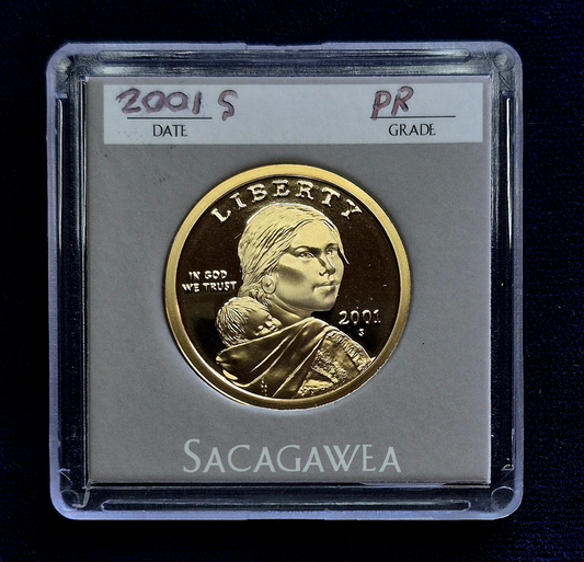 2001-S Sacagawea Dollar - Gem Proof Deep Cameo U.S. Coin, Collectors Case