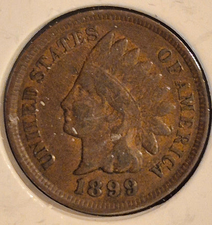 1898-1899-1900 LOT OF (3) INDIAN HEAD CENTS , G-VG Features, Exact Coins Shown