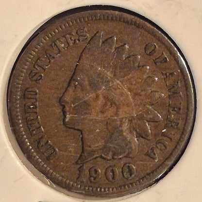 1898-1899-1900 LOT OF (3) INDIAN HEAD CENTS , G-VG Features, Exact Coins Shown