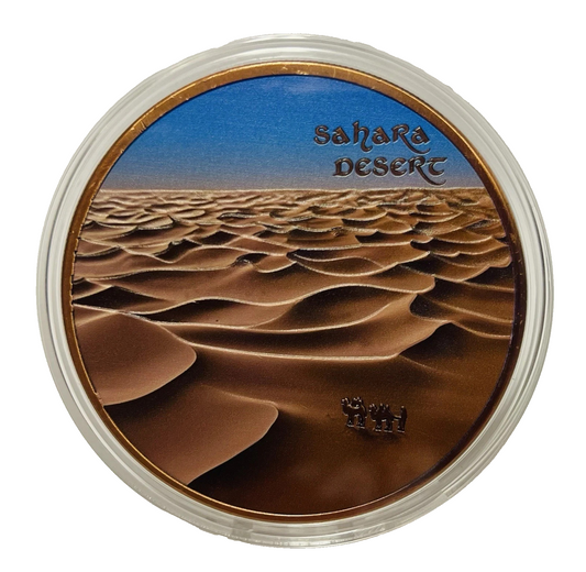 5 oz .999 Copper Round, Natural Wonders, Sahara Desert, Collectable In Capsule