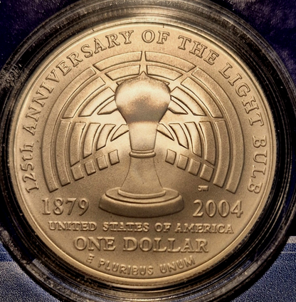 2004 THOMAS ALVA EDISON COMMEMORATIVE DOLLAR 90% SILVER US MINT COLLECTOR'S SET