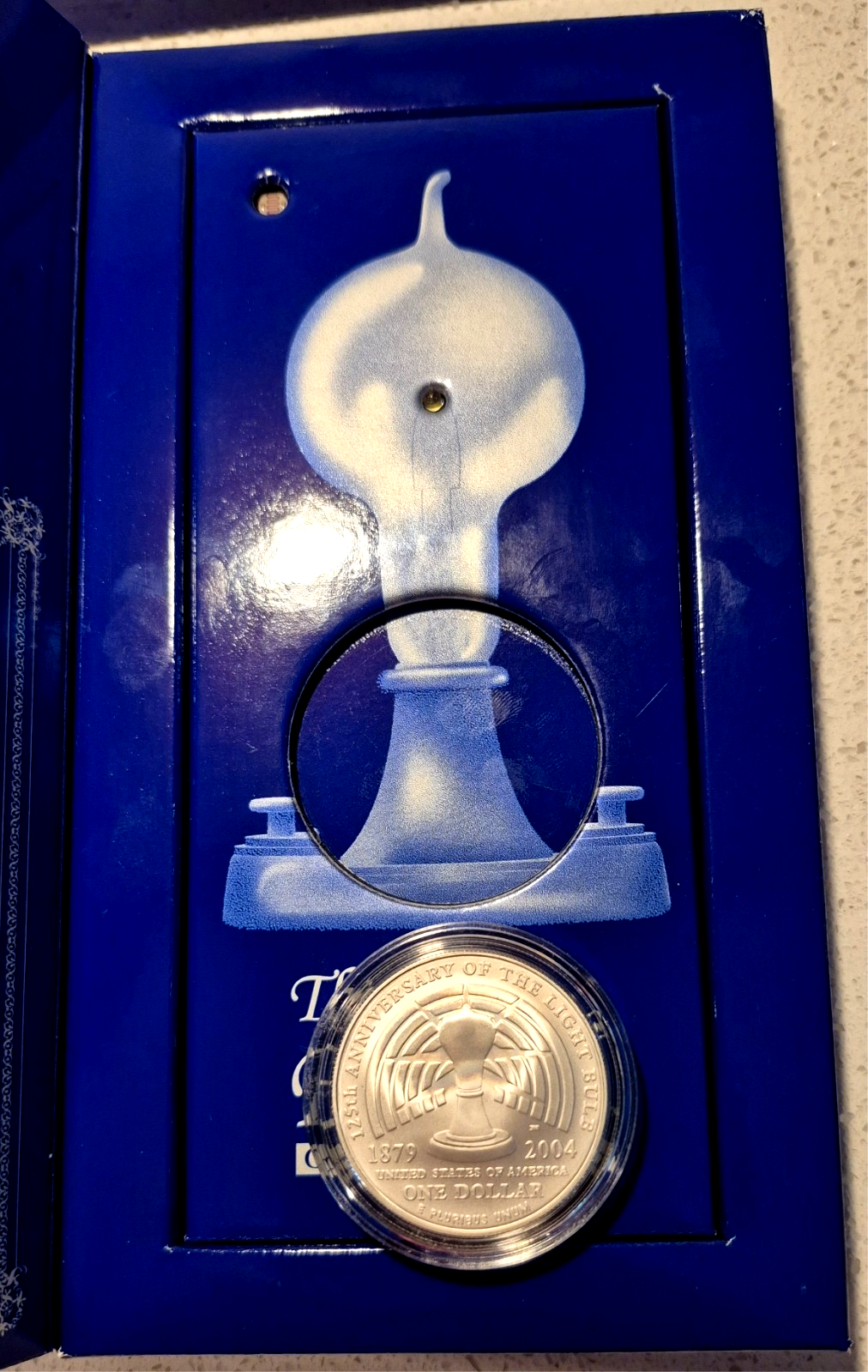 2004 THOMAS ALVA EDISON COMMEMORATIVE DOLLAR 90% SILVER US MINT COLLECTOR'S SET