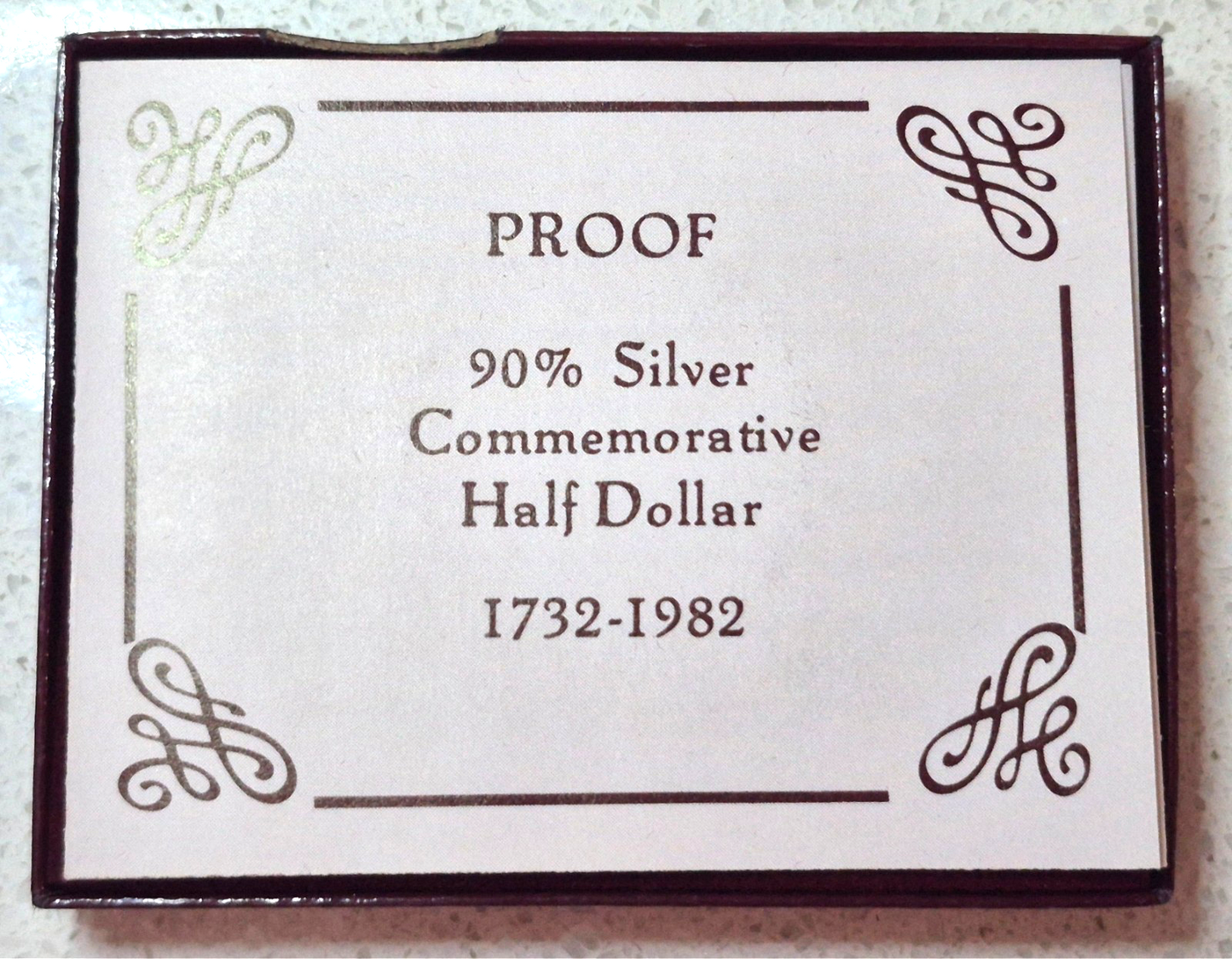 🔥1982-S George Washington Commem Proof Half Dollar 90% Silver US Coin COA & Box