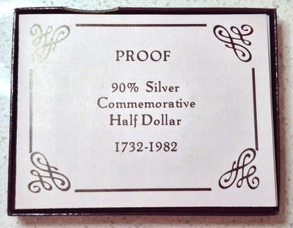 🔥1982-S George Washington Commem Proof Half Dollar 90% Silver US Coin COA & Box