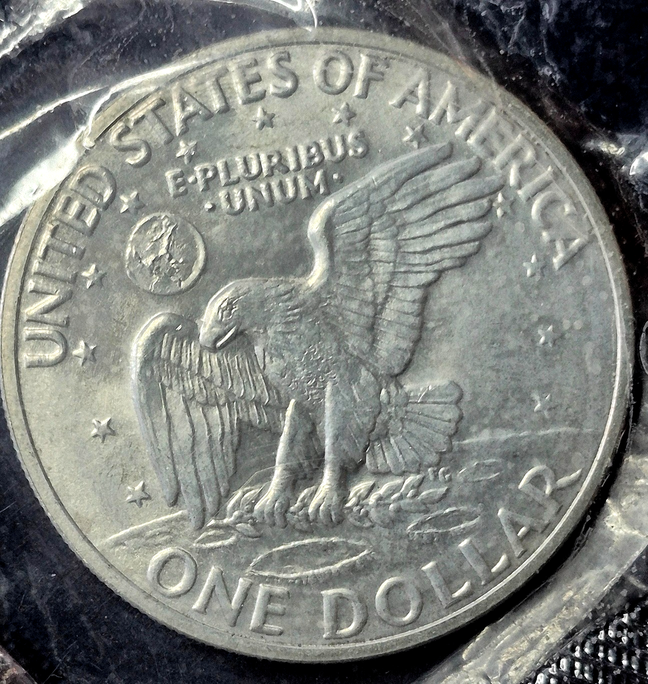 1971-S EISENHOWER UNCIRCULATED SILVER DOLLAR (40% Silver) SEALED OGP PLASTIC