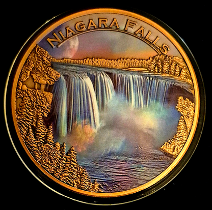 5 oz .999 Copper Round, Natural Wonders, Niagara Falls, Collectable In Capsule