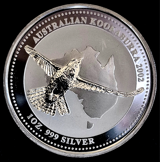 2002 Australia Kookaburra 1oz .999 Silver ☆⭐Key Date!! ⭐ Low Mintage 91,604