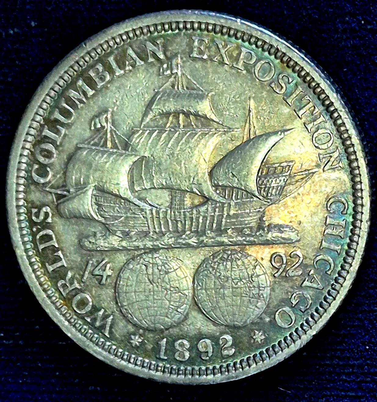 1892 Columbian Exposition 90% Silver Half Dollar BU-MS Features Spectacular Tone