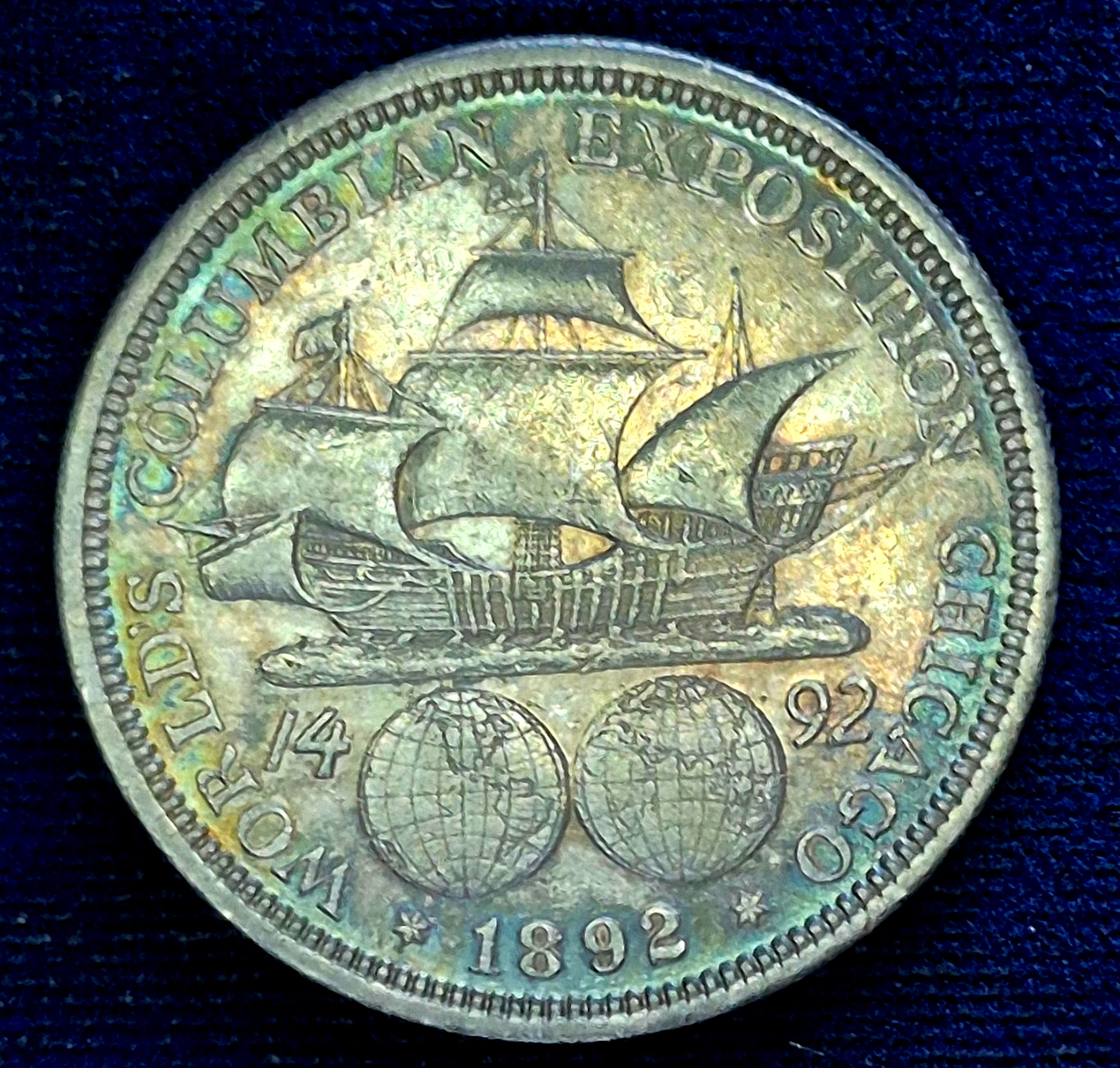 1892 Columbian Exposition 90% Silver Half Dollar BU-MS Features Spectacular Tone
