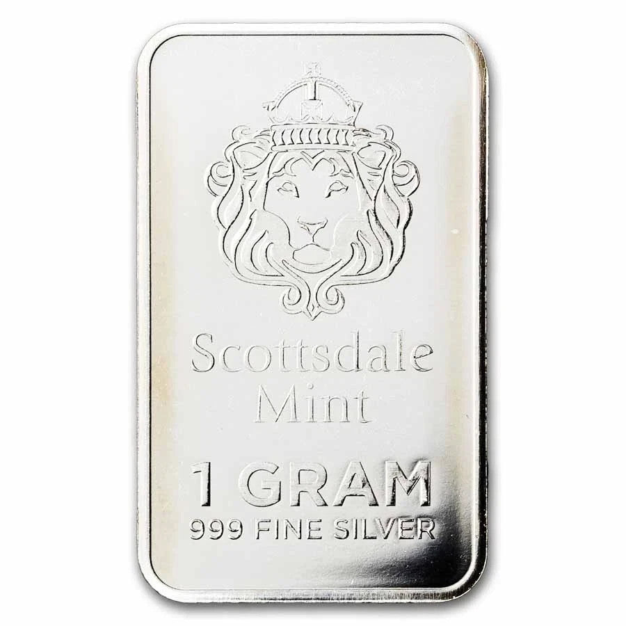 1 Gram .999 Fine Silver Bar - Scottsdale Mint "Prepper Silver"