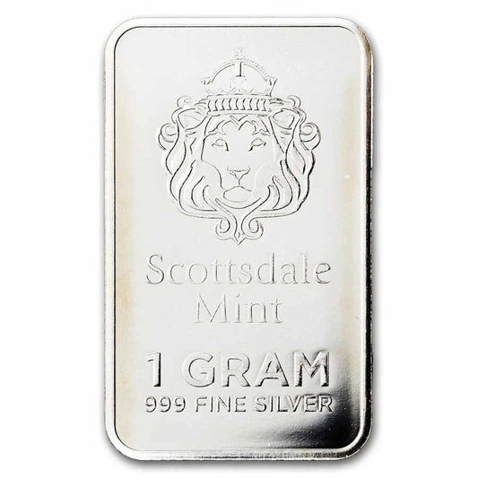1 Gram .999 Fine Silver Bar - Scottsdale Mint "Prepper Silver"