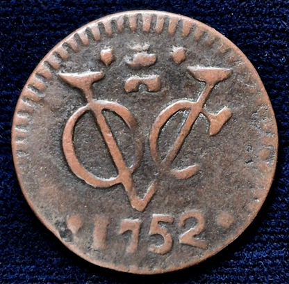 1752 Duit VOC Netherlands -Holland Dutch East India Company Colonial Coin