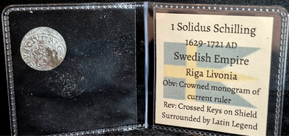 Lot of (5) 1629-1721 AD 1 SOLIDUS SCHILLING ANTIQUE SWEDISH EMPIRE Riga Livonia
