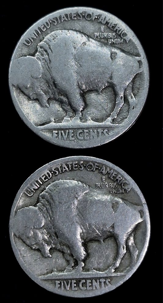 Nice Matched Set of (2) G-VG Choice Date Buffalo Nickels (1) 1923p and (1) 1923S