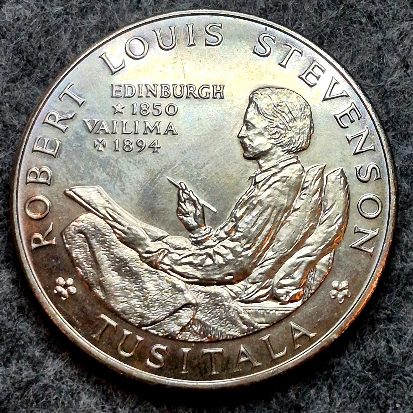 1969 Samoa $1 (Tala) Robert Louis Stevenson 1 of Only 25,000 Mintage UNC *Video*