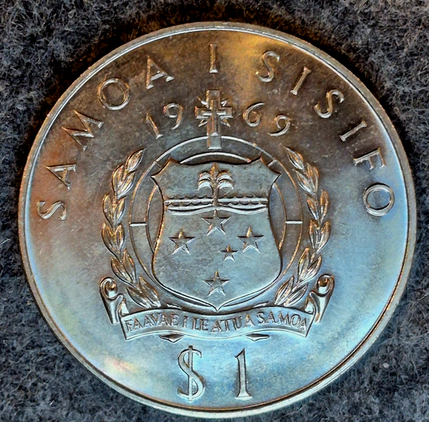 1969 Samoa $1 (Tala) Robert Louis Stevenson 1 of Only 25,000 Mintage UNC *Video*