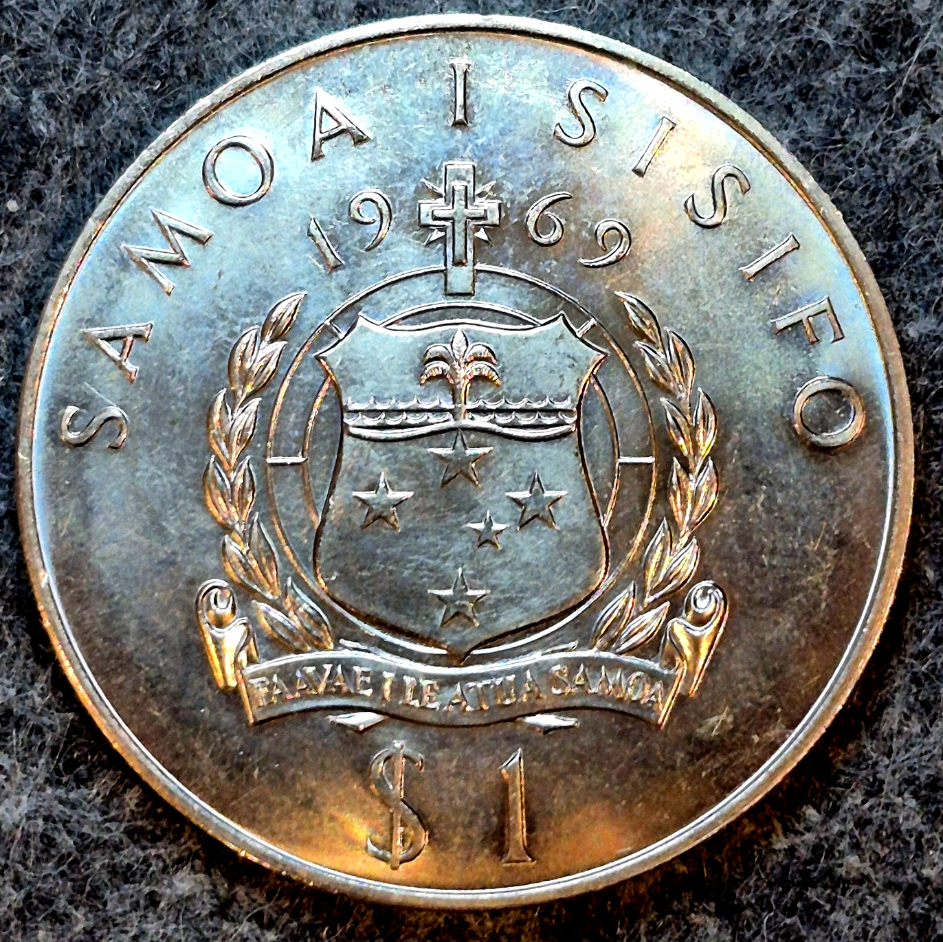 1969 Samoa $1 (Tala) Robert Louis Stevenson 1 of Only 25,000 Mintage UNC *Video*