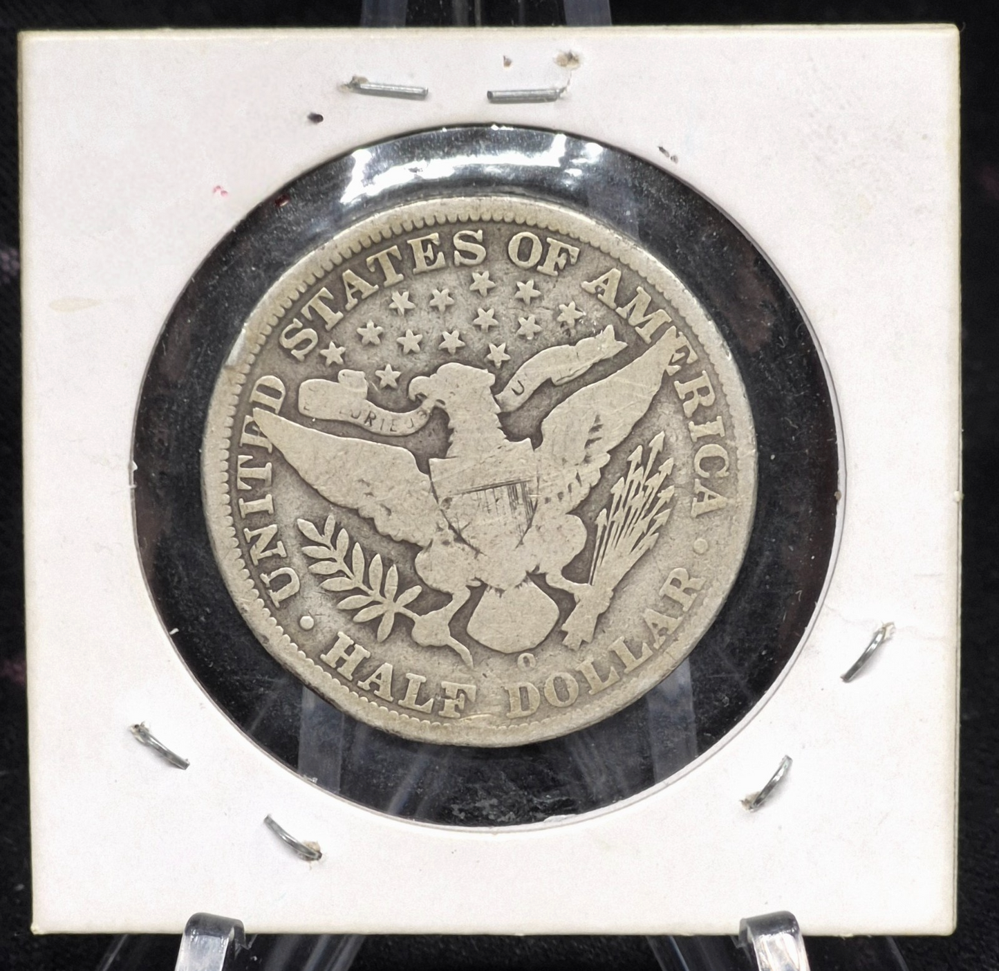 1900 O Barber Half Dollar 90% Silver 50C Very Good Features Full Rim Part Motto