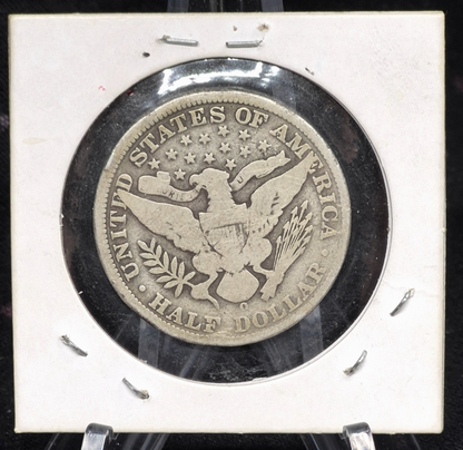 1900 O Barber Half Dollar 90% Silver 50C Very Good Features Full Rim Part Motto