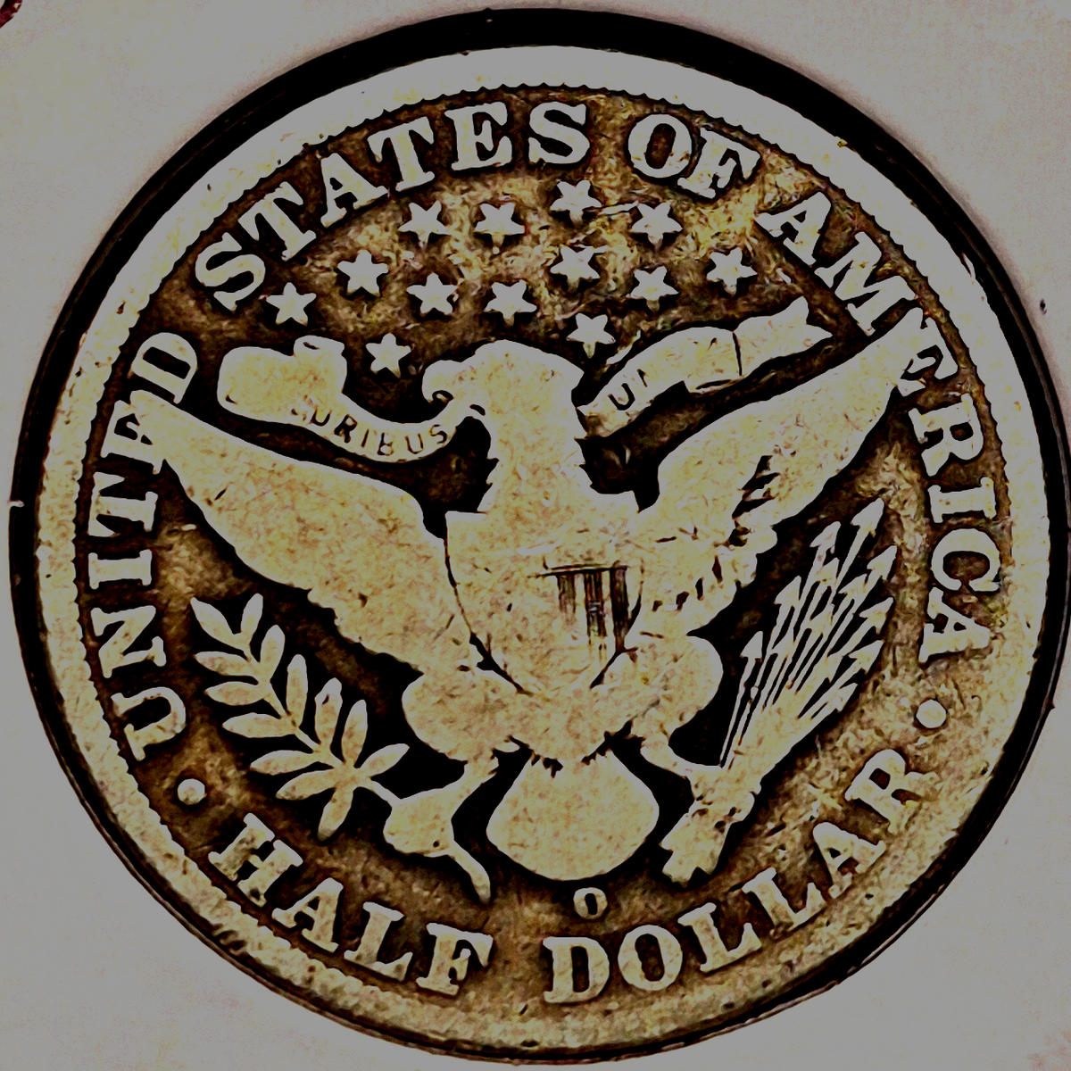 1900 O Barber Half Dollar 90% Silver 50C Circulated Full Rims Partial Motto
