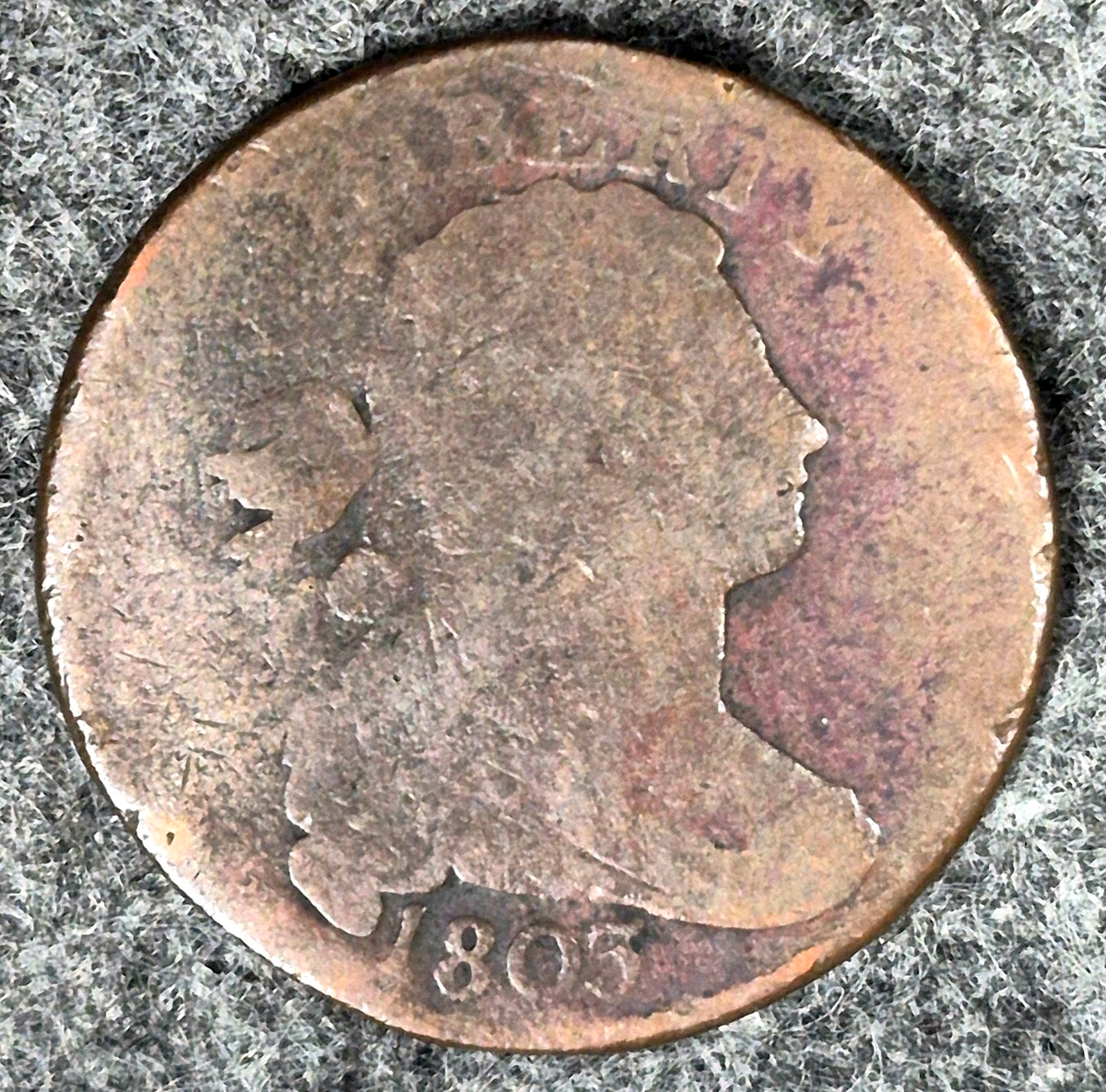 1803 Draped Bust Large Cent Small Date Large Fraction Coin Shown G Features