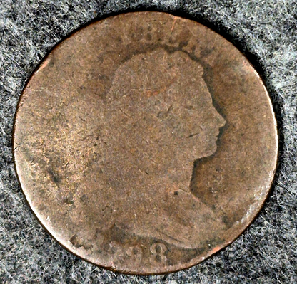 1798 Draped Bust Large Cent First Hair Distant Eight Coin Shown AG Features
