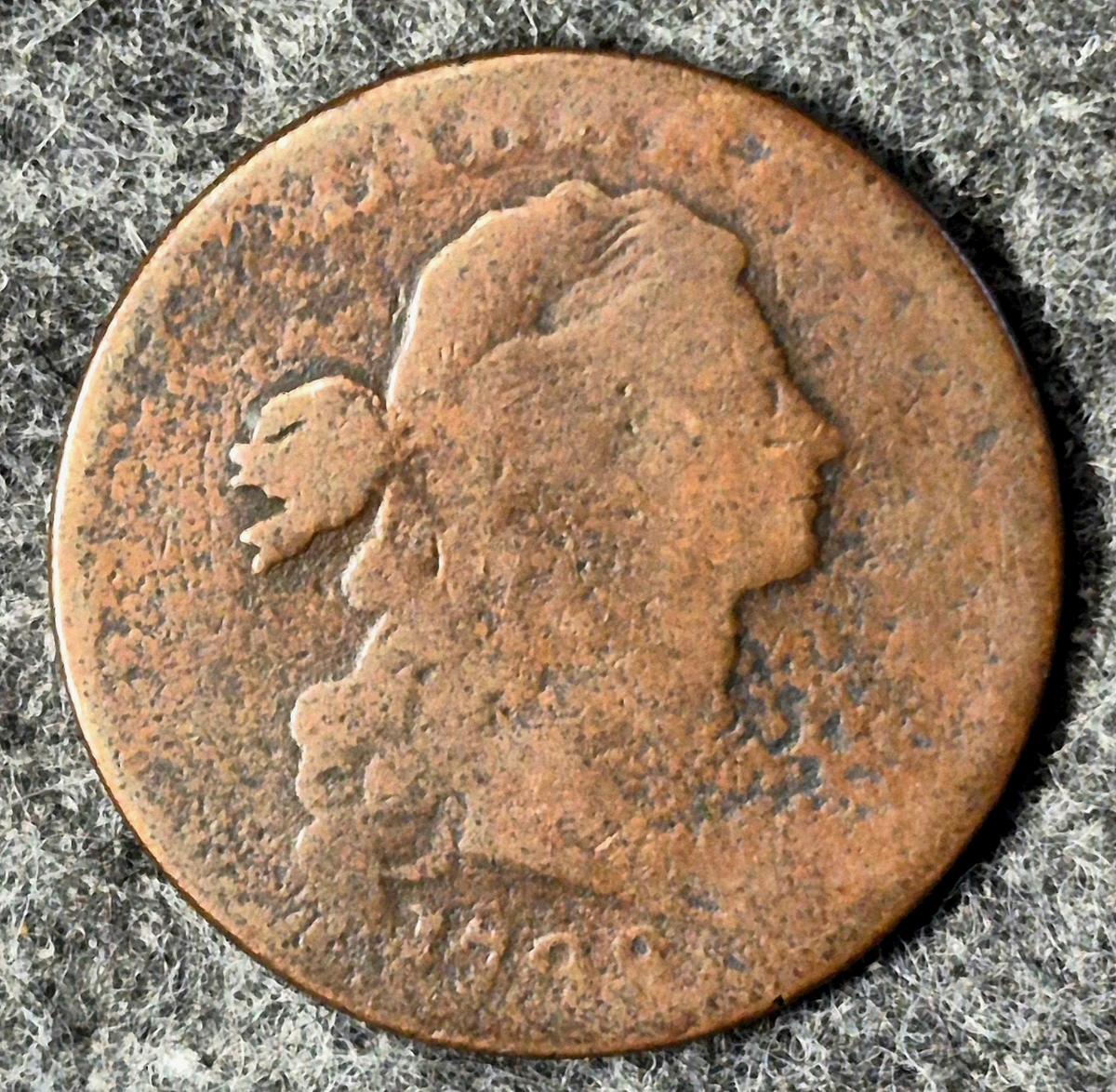 1798 Draped Bust Large Cent 2nd Hair Small "8" Coin Shown G-VG Features