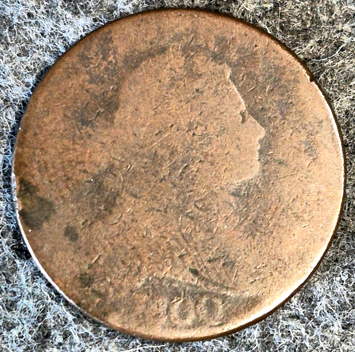 1800 Draped Bust Large Cent Coin Shown AG Features
