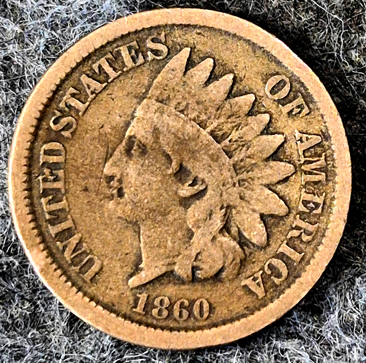 1860 Indian Head Cent VG-F Features Type II Chunky Oak Wreath Shield Coin Shown