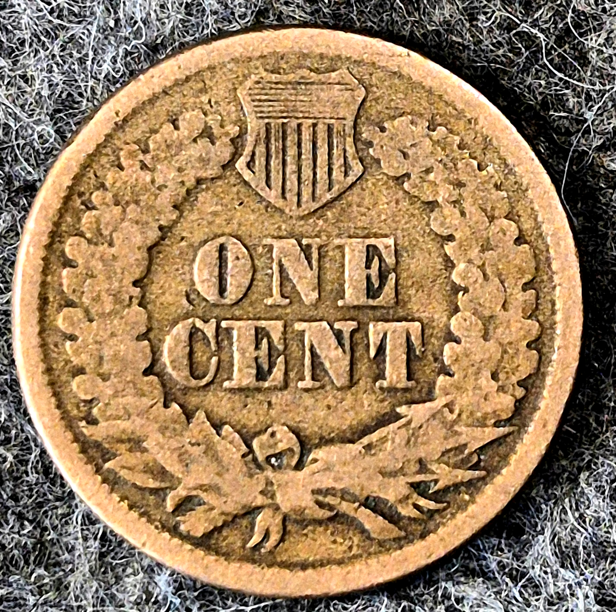 1860 Indian Head Cent VG-F Features Type II Chunky Oak Wreath Shield Coin Shown
