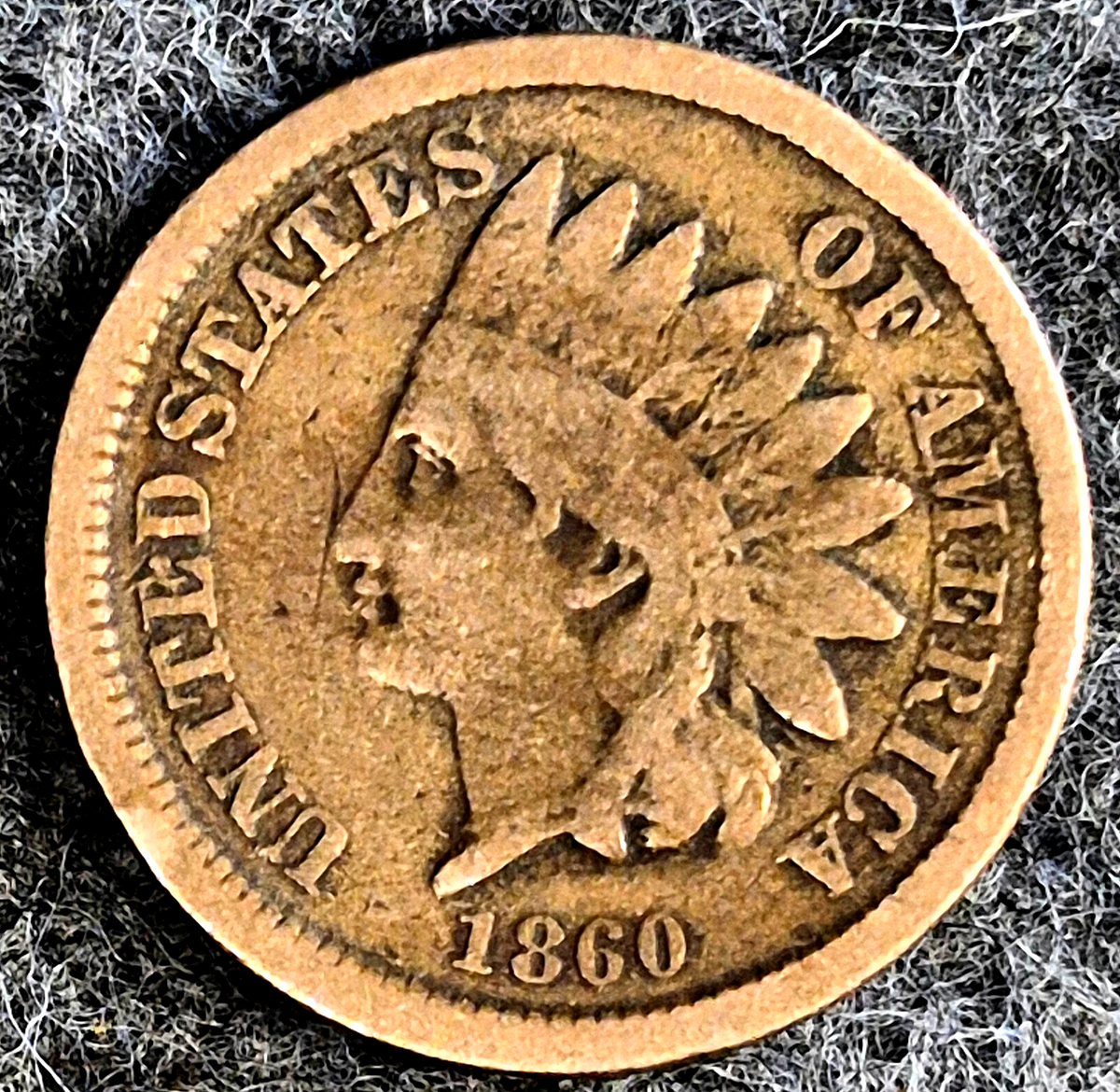1860 Indian Head Cent VG-F Features Type II Chunky Oak Wreath Shield Coin Shown