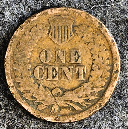 1860 Indian Head Cent AG-G Features Type II Chunky Oak Wreath Shield Coin Shown