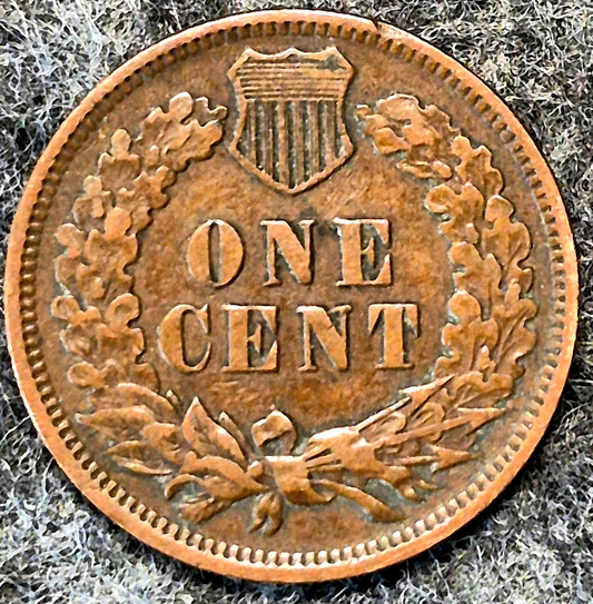 1904 Indian Head Cent XF+ Features Type III Bronze Oak Wreath Shield Coin Shown