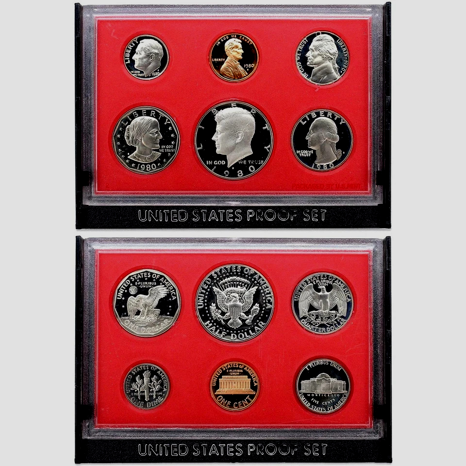 1980 S Proof Set Original Box 6 Coins US Mint