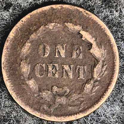 1859  INDIAN CENT FIRST YEAR XF FEATURES TYPE ONE LAUREL WREATH REVERSE 1C