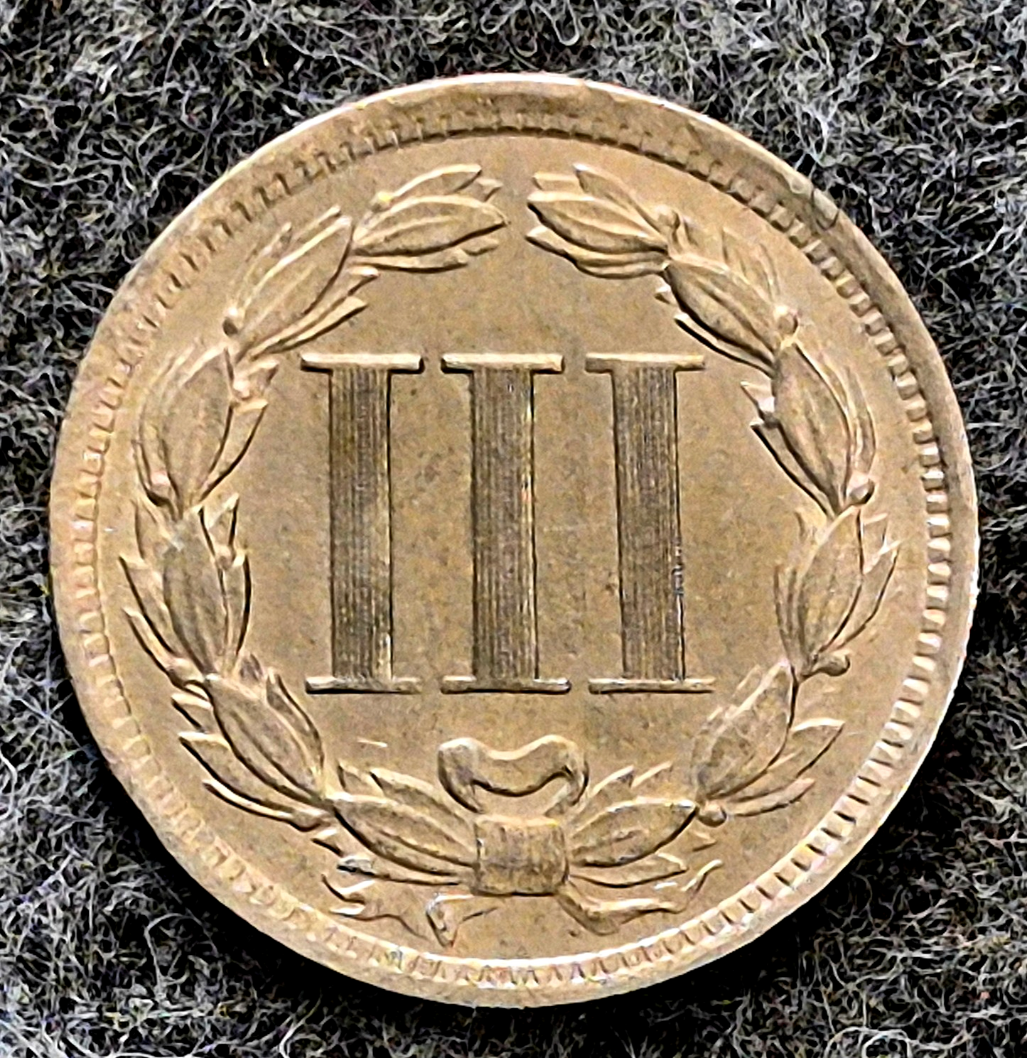 1865 First Year 3 Cent Nickel Extra Fine+ Features Full Liberty & Pillars